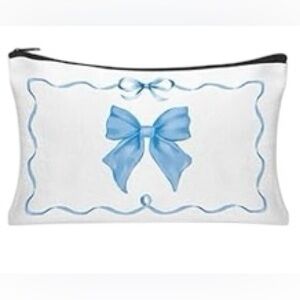 Blue Bow Makeup Bag